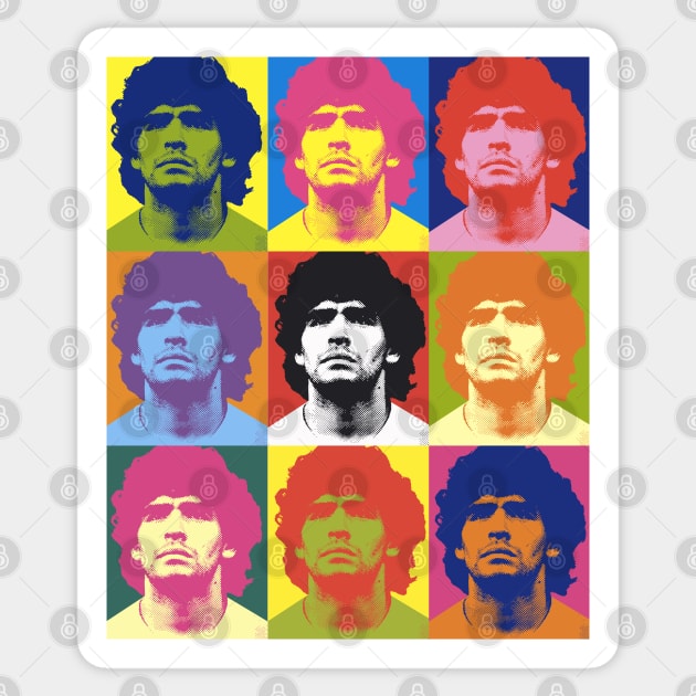 Warhol Maradona Sticker by StripTees